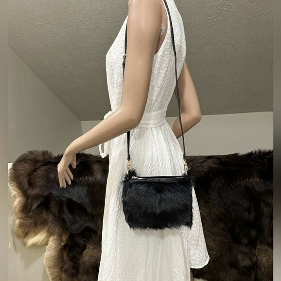 Handmade Genuine Goat Hair-on Hide Purse/Shoulder Bag/ Crossbody - Picture 9 of 16